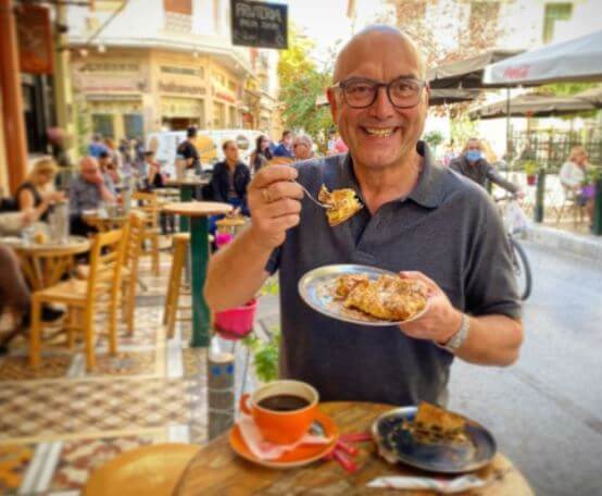 Christine Wallace ex husband Gregg Wallace enjoying his food.
